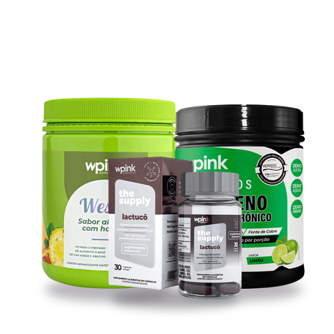kit seca barriga & detox (chá wesha + colágeno + lactucô)